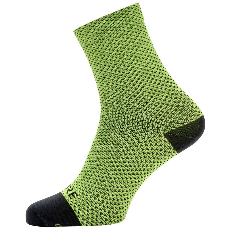 GORE C3 Dot Mid Socks neon yellow/black zokni
